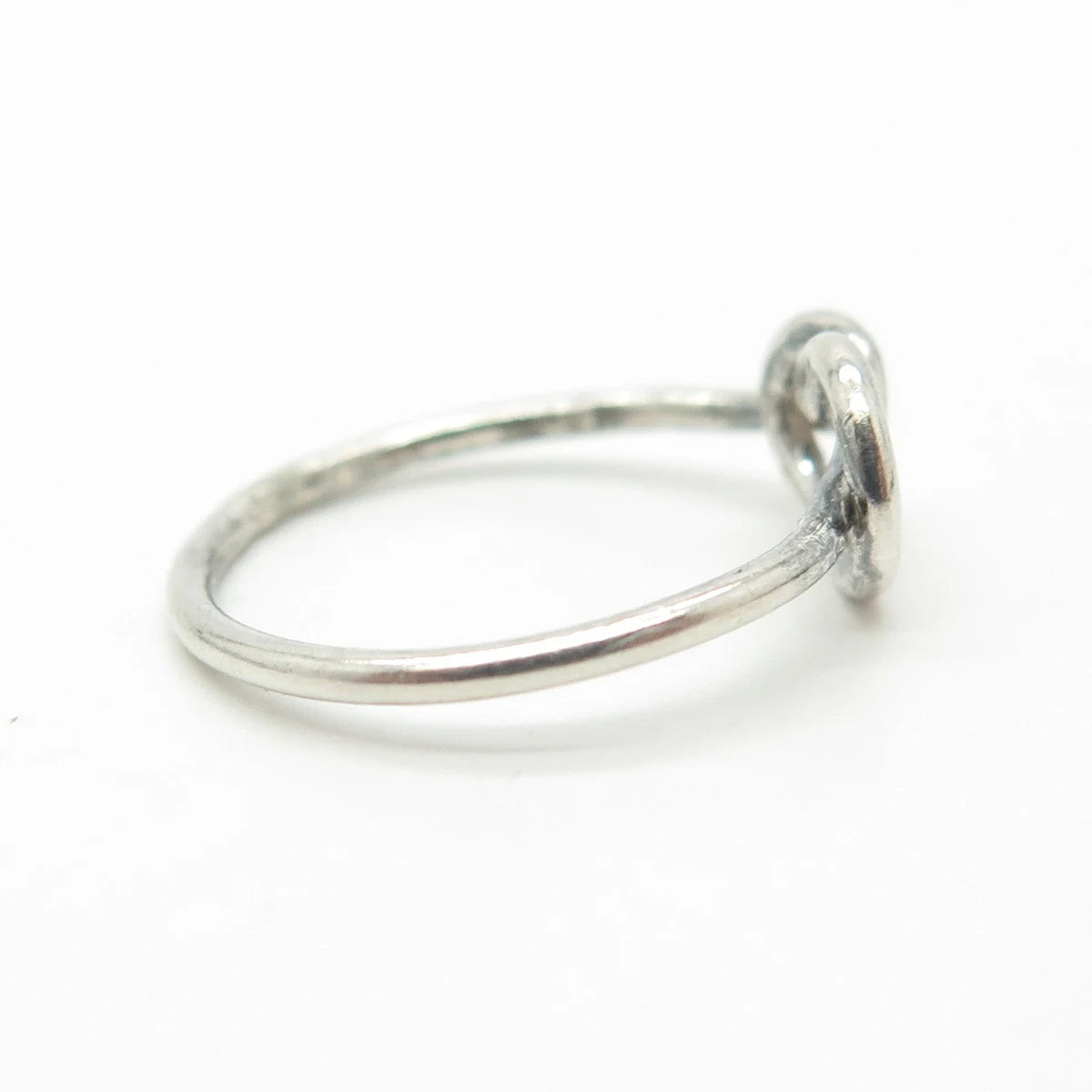 925 Sterling Silver Vintage Heart Knot Ring Size 5