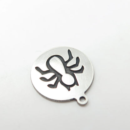 925 Sterling Silver USA Two In Town Spider Charm Pendant