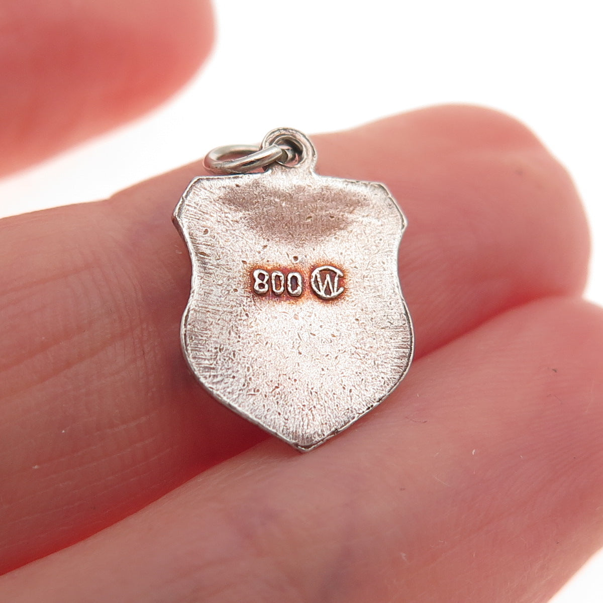 800 Silver Vintage Enamel Aachen Germany Mini Charm Pendant