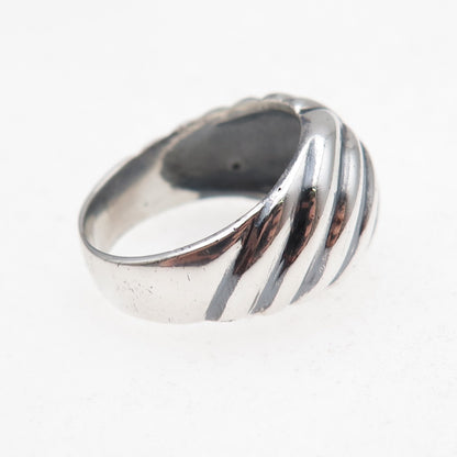 925 Sterling Silver Vintage Modernist Oxidized Ring Size 7.5