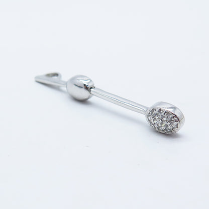 925 Sterling Silver C Z Slide Pendant