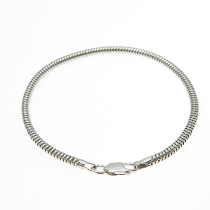 925 Sterling Silver Vintage Italy Snake Link Bracelet 7.25"