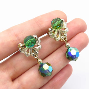 1/20 12K Gold Filled Vintage Mystic Crystal Earrings