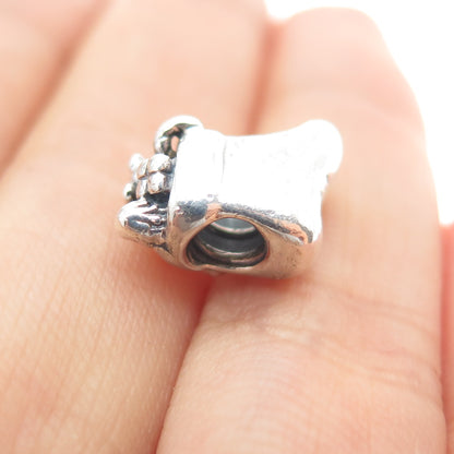PANDORA 925 Sterling Silver Christmas Stocking Slide Bead Charm