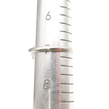 925 Sterling Silver Real Black Spinel & C Z Ring Size 7