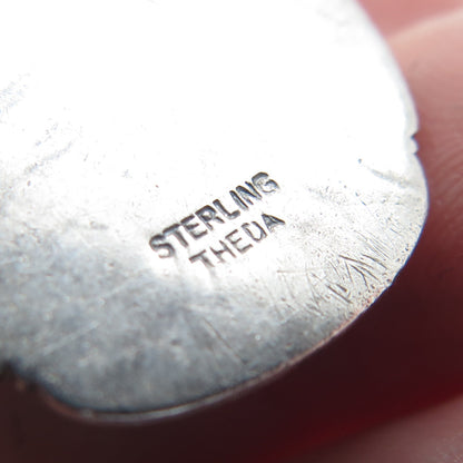 THEDA 925 Sterling Silver Antique St. Christopher Religious Oxidized Pendant