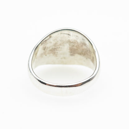 925 Sterling Silver Vintage Pentagram Oxidized Biker Ring Size 9