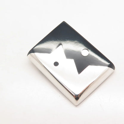 925 Sterling Silver Vintage Mexico Real Black Onyx Gemstone Yin Yang Pin Brooch