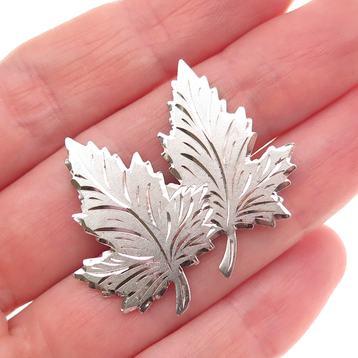 Breadner Co. 925 Sterling Silver Antique Art Deco Maple Leaf Pin Brooch