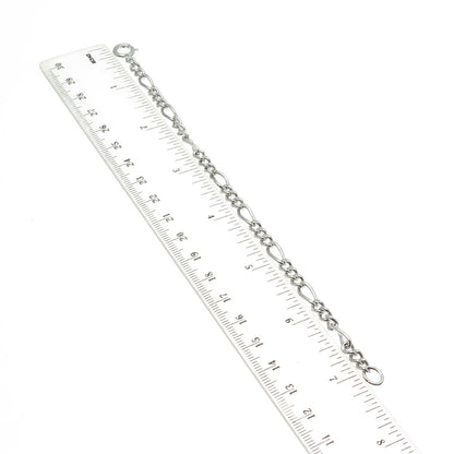 ATLAS 925 Sterling Silver Vintage Figaro Link Bracelet 7"