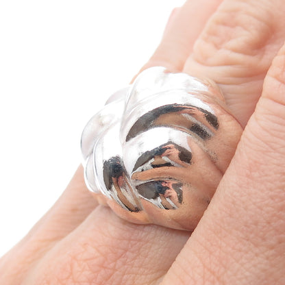 925 Sterling Silver Vintage AVM Mexico Modernist Dome Ring Size 7.75