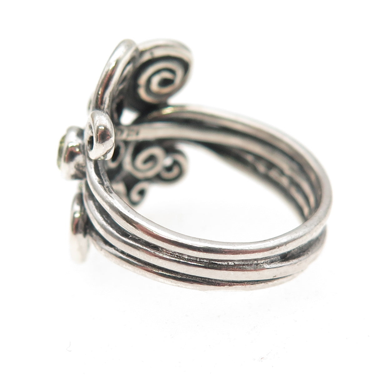 Pandora 925 Sterling Silver Multi-Color C Z Autumn Winds Swirls Ring Size 8