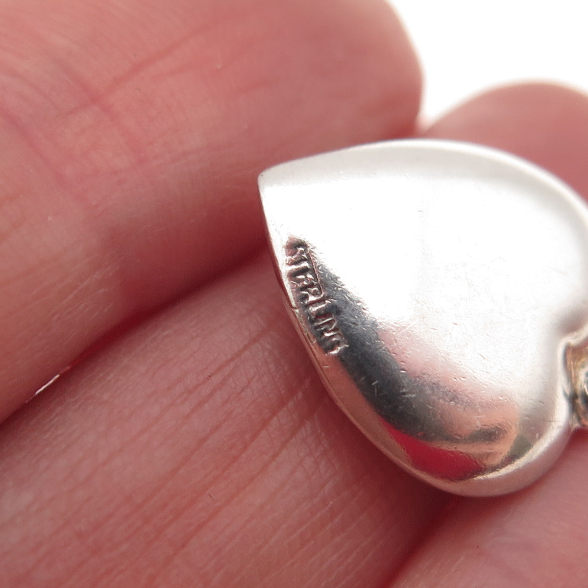 925 Sterling Antique Art Deco Enamel Floral Chatelaine Heart Mini Charm Pendant