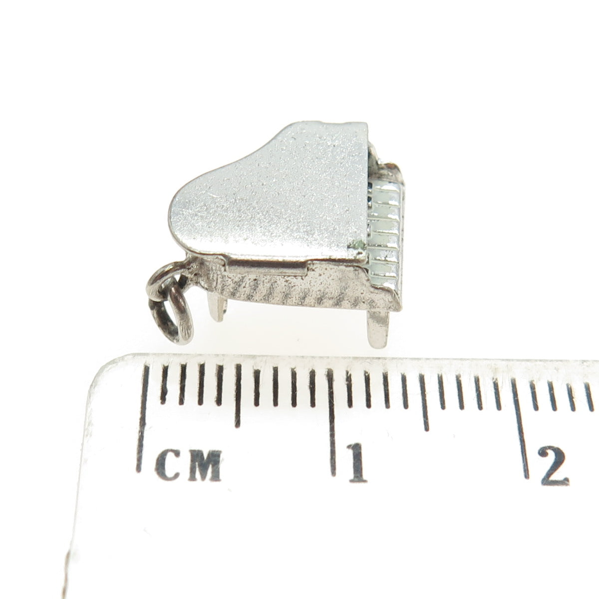 925 Sterling Silver Antique Art Deco Enamel Royal Piano Minimalist 3D Pendant