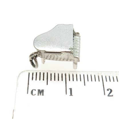 925 Sterling Silver Antique Art Deco Enamel Royal Piano Minimalist 3D Pendant