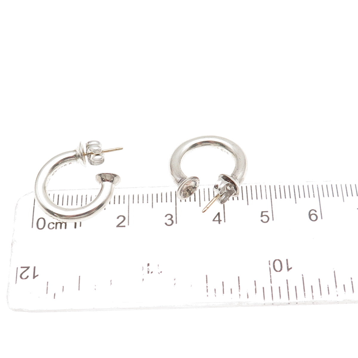 Jane Bohan 925 Sterling Silver 14K Gold Posts Vintage Hoop Earrings