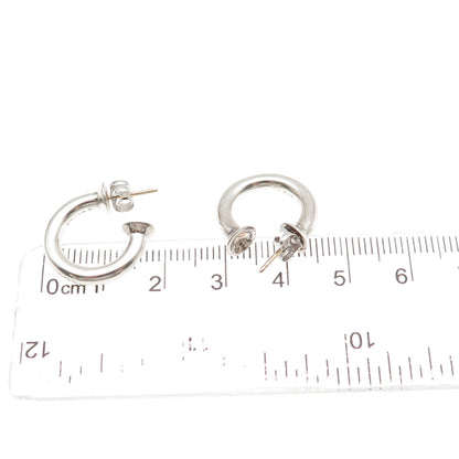 Jane Bohan 925 Sterling Silver 14K Gold Posts Vintage Hoop Earrings