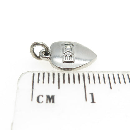 925 Sterling Silver Vintage 1960 Beta Sigma Phi Heart Minimalist Charm Pendant