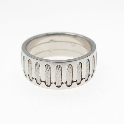 NEOS 925 Sterling Silver Textured Sewing Stitches Band Ring Size 10.25