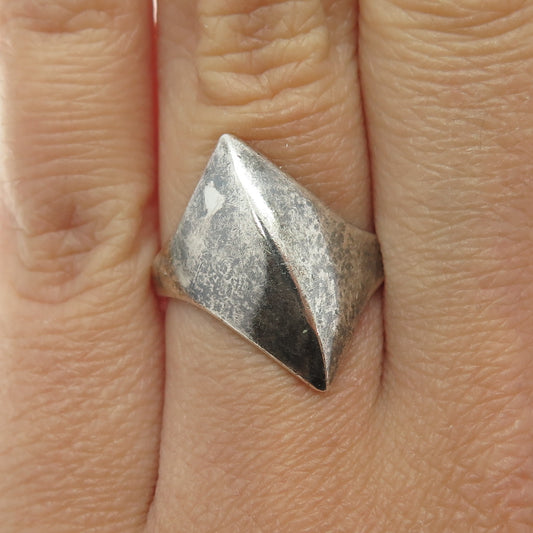 WHITNEY KELLY 925 Sterling Silver Vintage Modernist Oxidized Ring Size 7.25