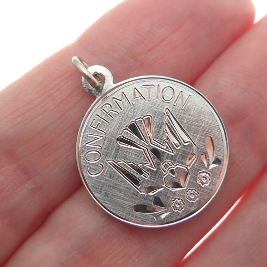 LUMIN 925 Sterling Silver Vintage Confirmation Holy Ghost Charm Pendant