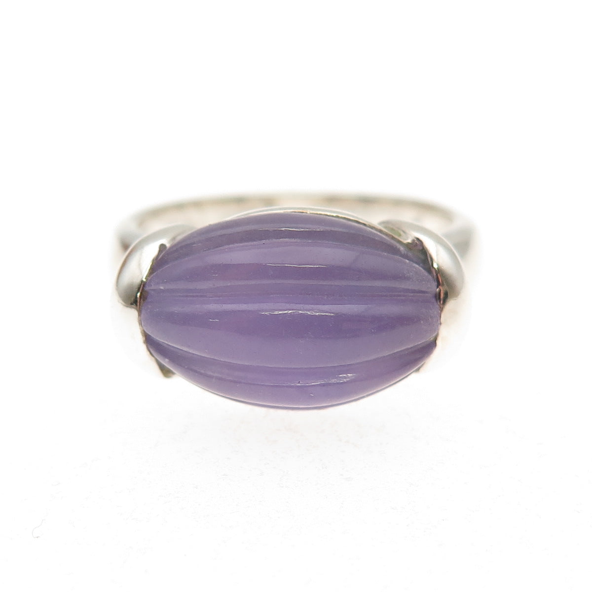 CNA Pranda 925 Sterling Silver Vintage Real Lavender Jade Modernist Ring Size 7