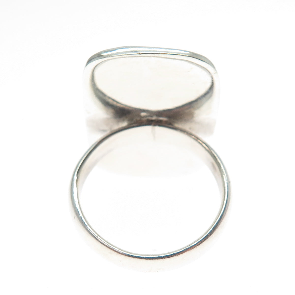 CHAPAL ZENRAY 925 Sterling Silver Vintage Real Mother-of-Pearl Ring Size 7.25