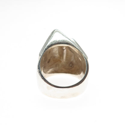 925 Sterling Silver Vintage Mexico Modernist Ring Size 7.25
