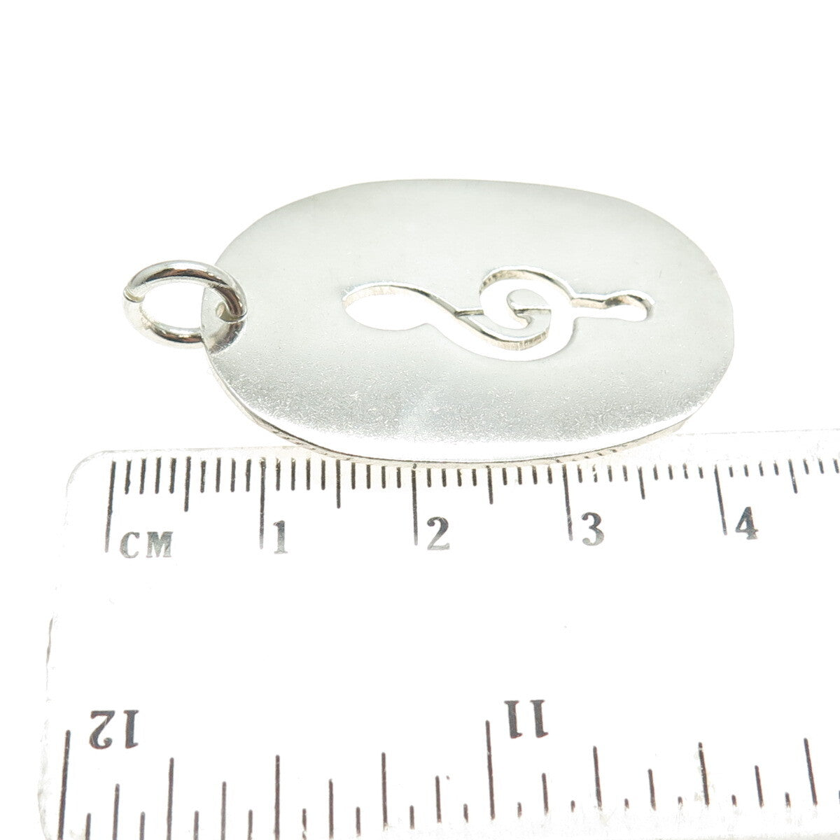 NALDO 925 Sterling Silver Vintage Treble Clef Tag Pendant