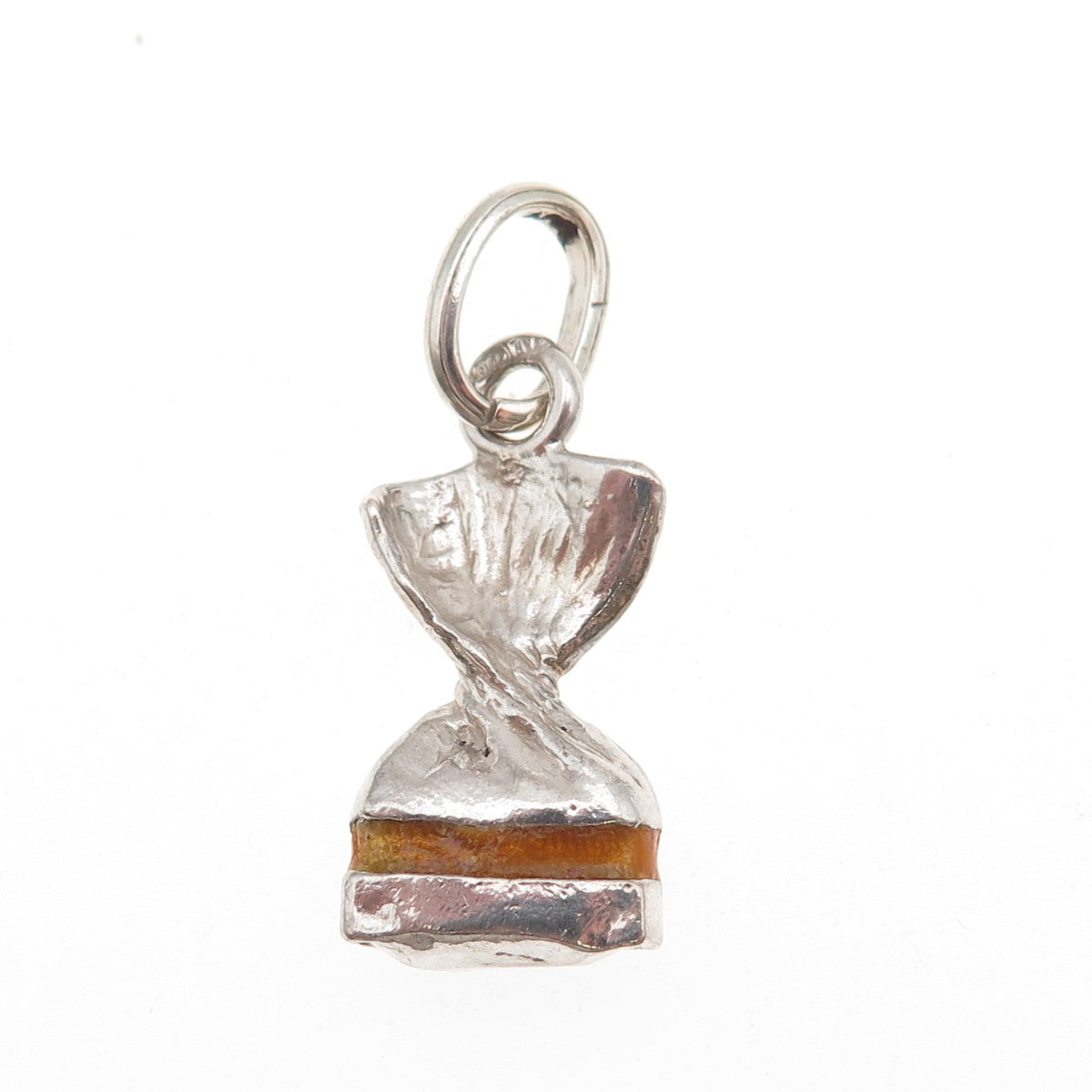 800 Silver Vintage Italy Enamel Candy Charm Pendant