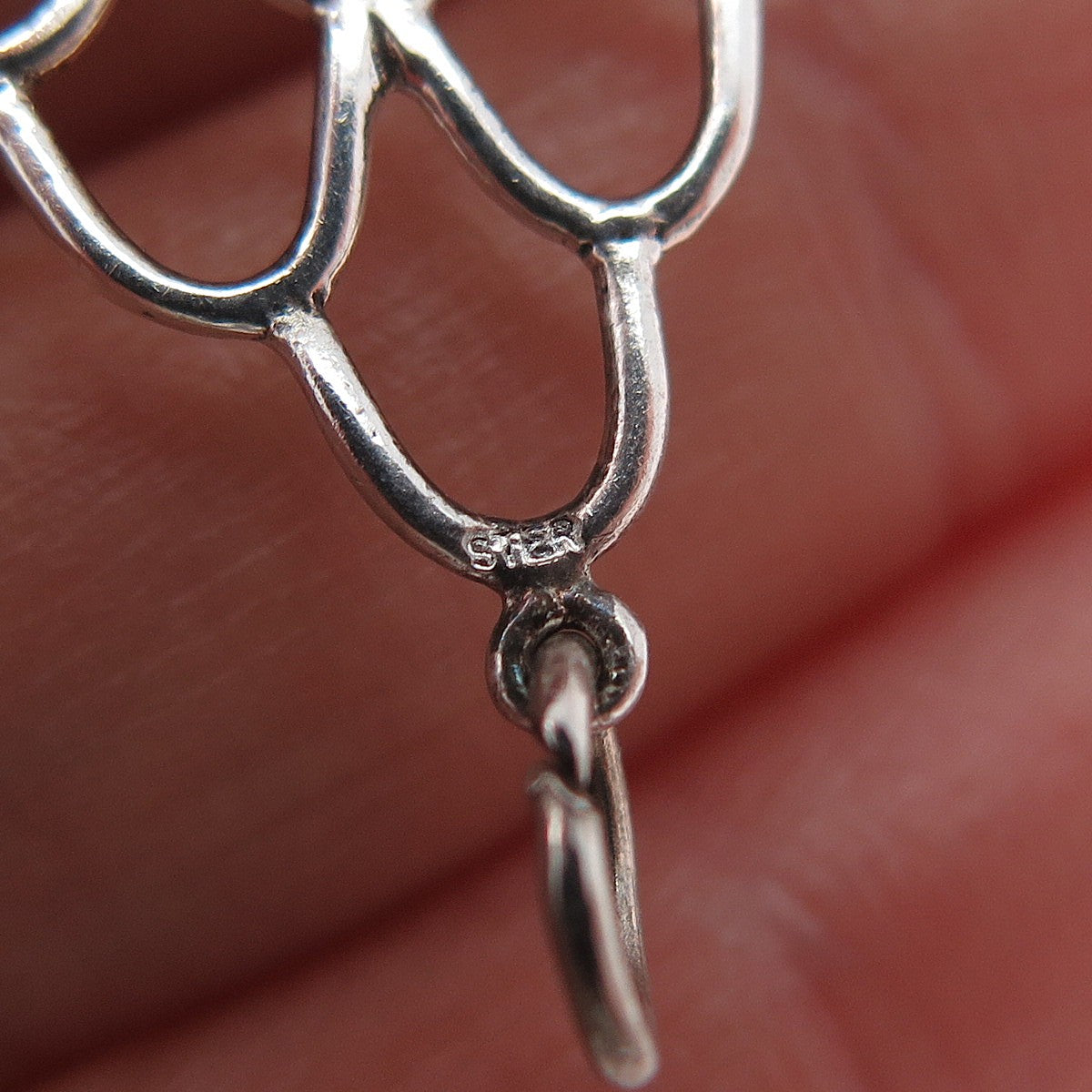 925 Sterling Silver Vintage Real Clear Quartz & Blue Topaz Chandelier Pendant