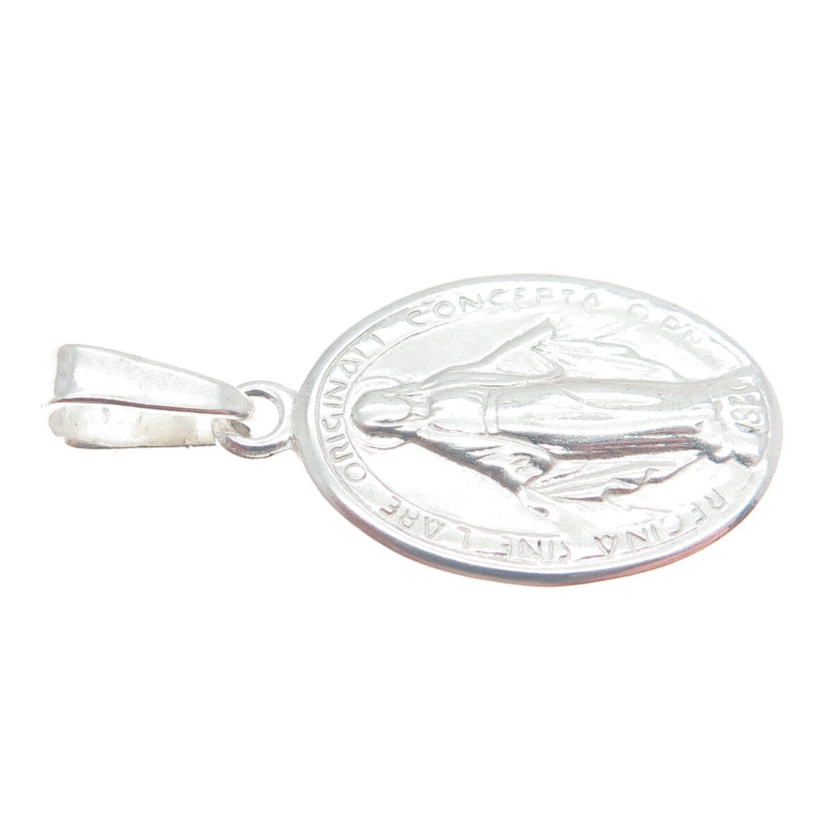 HAN 925 Sterling Silver Vintage 1830 St. Regina Medal Religious Pendant