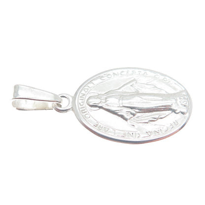 HAN 925 Sterling Silver Vintage 1830 St. Regina Medal Religious Pendant