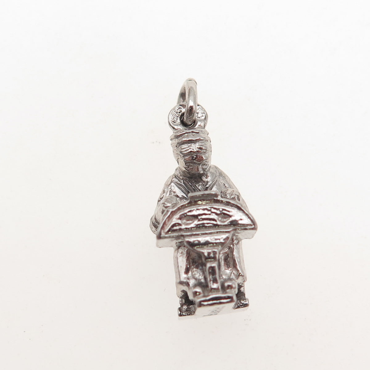 835 Silver Vintage Lacemaker Bruxelles Brussels 3D Mini Charm Pendant