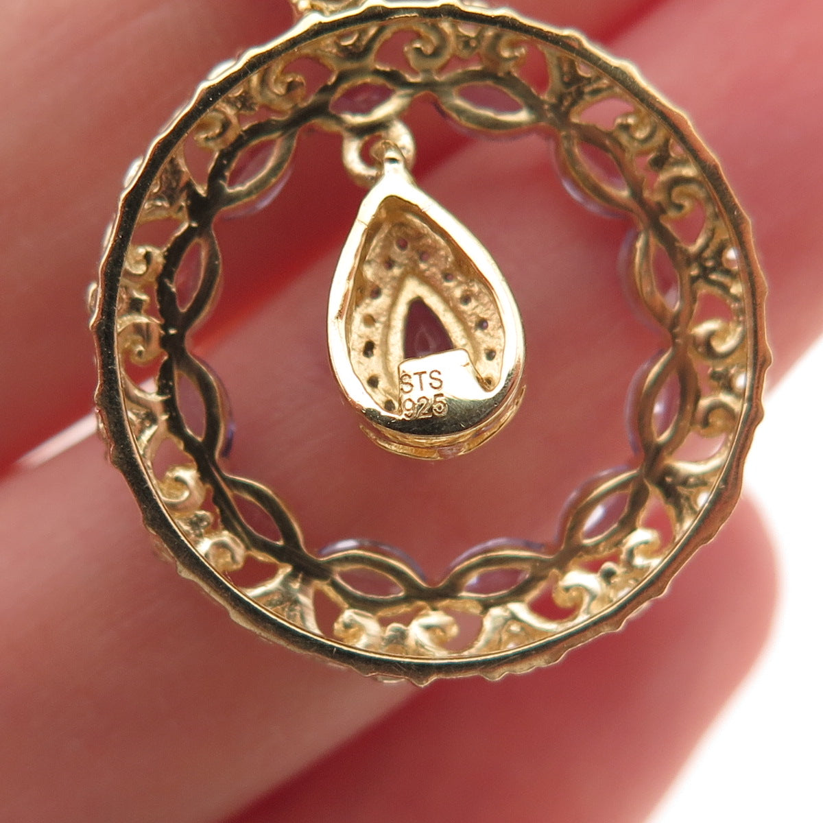 Chuck Clemency 925 Sterling Gold Plated Real Tanzanite Topaz Chain Necklace 20"