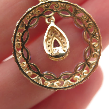 Chuck Clemency 925 Sterling Gold Plated Real Tanzanite Topaz Chain Necklace 20"