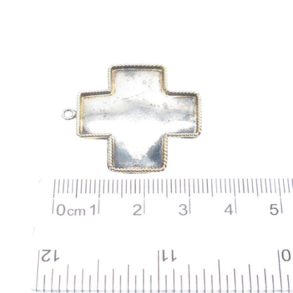 925 Sterling Silver 2-Tone Vintage Cross Pendant