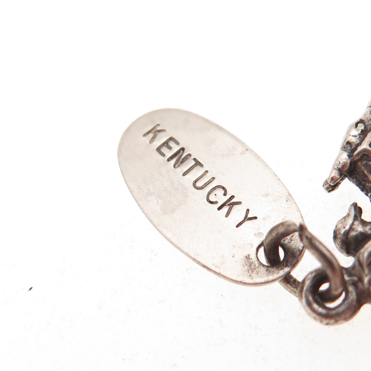 Maisels Sterling Silver Vintage Horse & Jockey Kentucky Oxidized Charm Pendant