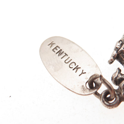 Maisels Sterling Silver Vintage Horse & Jockey Kentucky Oxidized Charm Pendant
