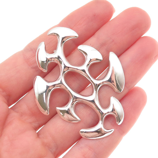 925 Sterling Silver Vintage Mexico Modernist Slide Pendant