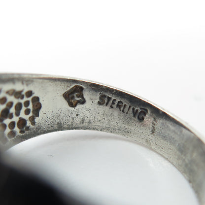 925 Sterling Silver Vintage Ribbed Ring Size 6.25