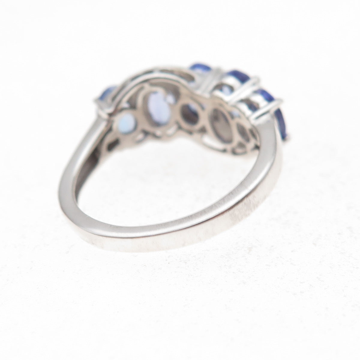 925 Sterling Silver Real Diamond & Tanzanite Ring Size 6.25