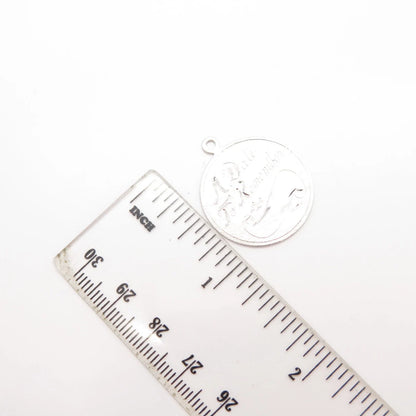 925 Sterling Silver Vintage "A Date To Remember" Etched Pendant