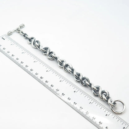 925 Sterling Silver Vintage Infinity Link Bracelet 7"