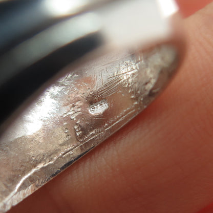 925 Sterling Silver Antique Real Agate Sharaf Islamic Oxidized Ring Size 9.25