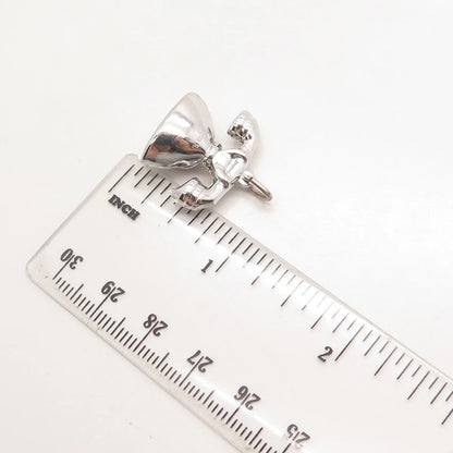 925 Sterling Silver Vintage Old Telephone 3D Minimalist Pendant