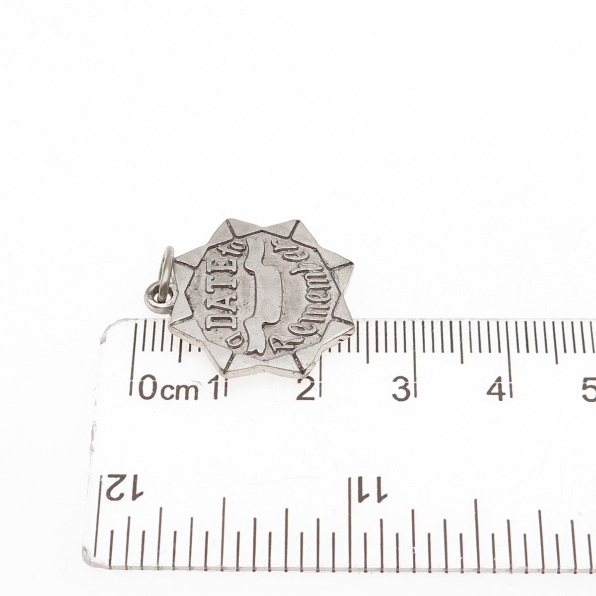 925 Sterling Silver Vintage A Date To Remember Oxidized Charm Pendant