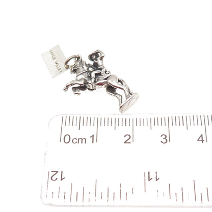 Bell Trading Post Sterling Silver Vintage Cowboy Apple Valley 3D Mini Pendant