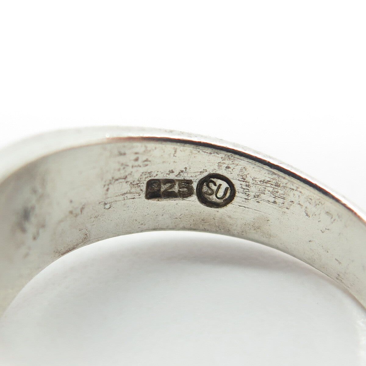 925 Sterling Silver Vintage Ribbed Ring Size 6.25