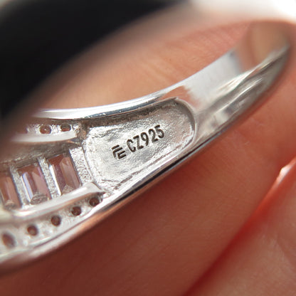925 Sterling Silver Round-Cut C Z Sparkle Ring Size 8.25